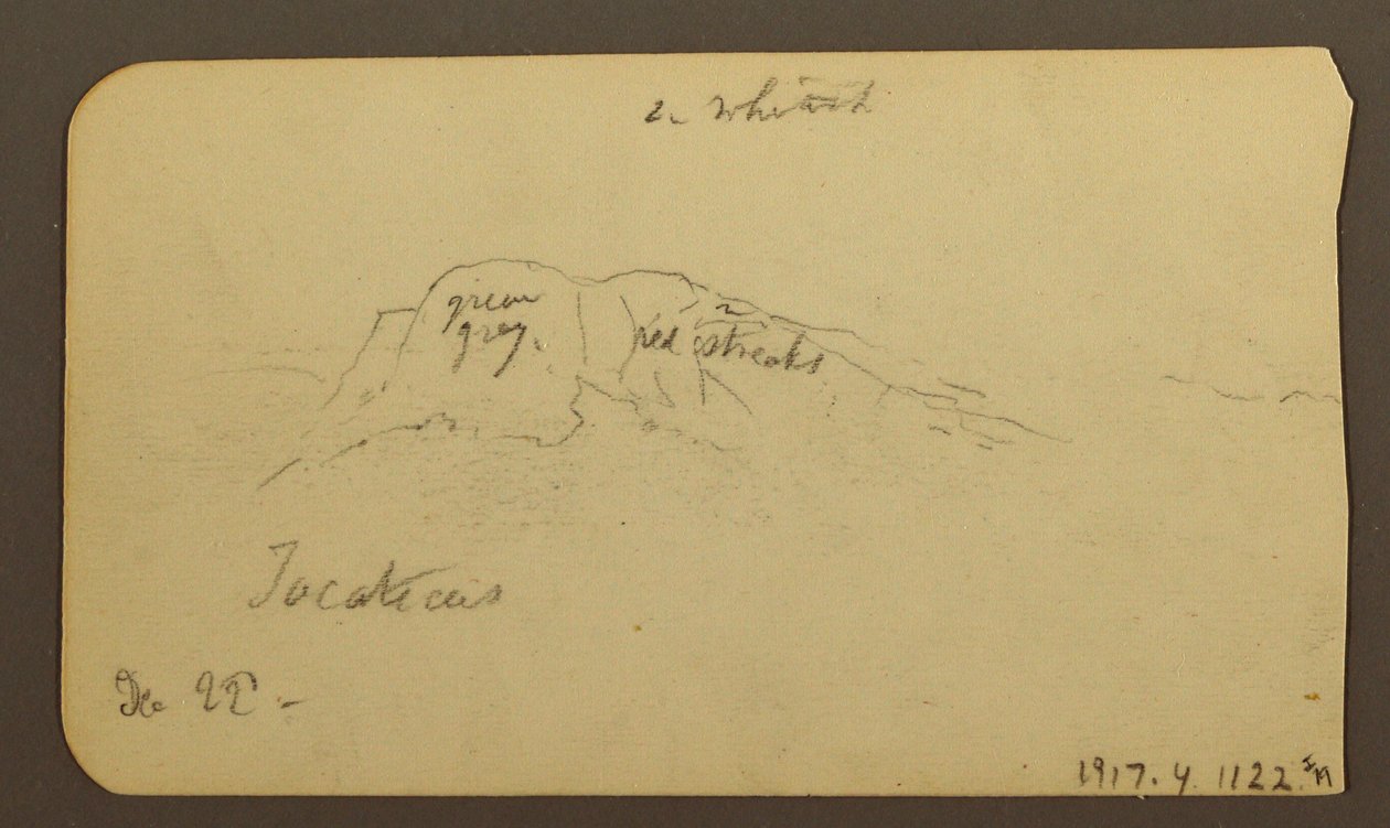 Dibujo, Paisajes de montaña; Verso: Flanco de montaña, Tocatecas, 22 de diciembre de 1884 de Frederic Edwin Church