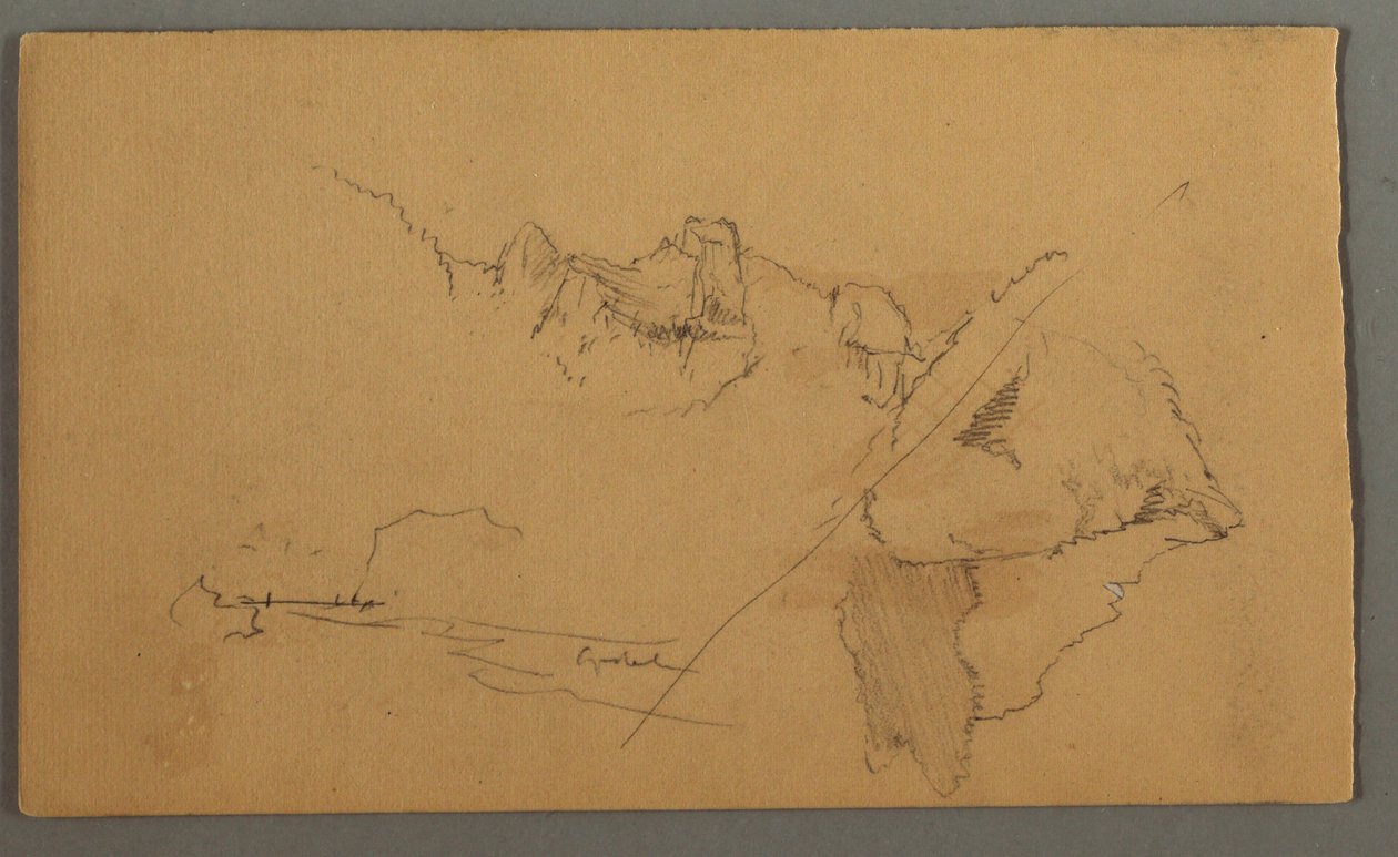 Dibujo, Picos de montaña, 1868 de Frederic Edwin Church
