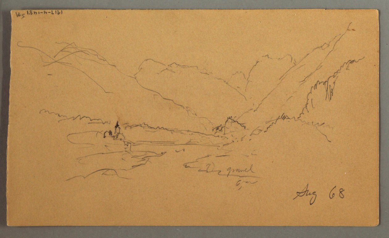 Dibujo, Picos de montaña, 1868 de Frederic Edwin Church