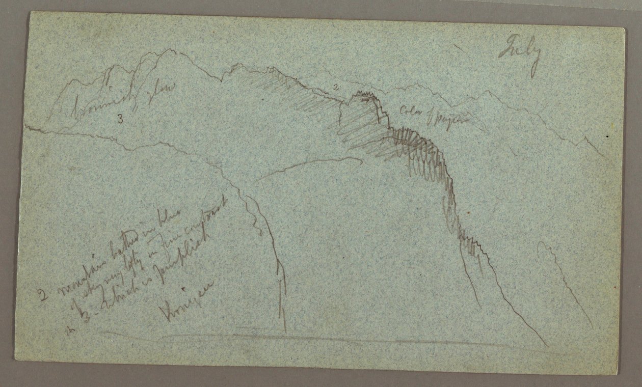 Dibujo, Picos de montaña, julio posiblemente 1868 de Frederic Edwin Church