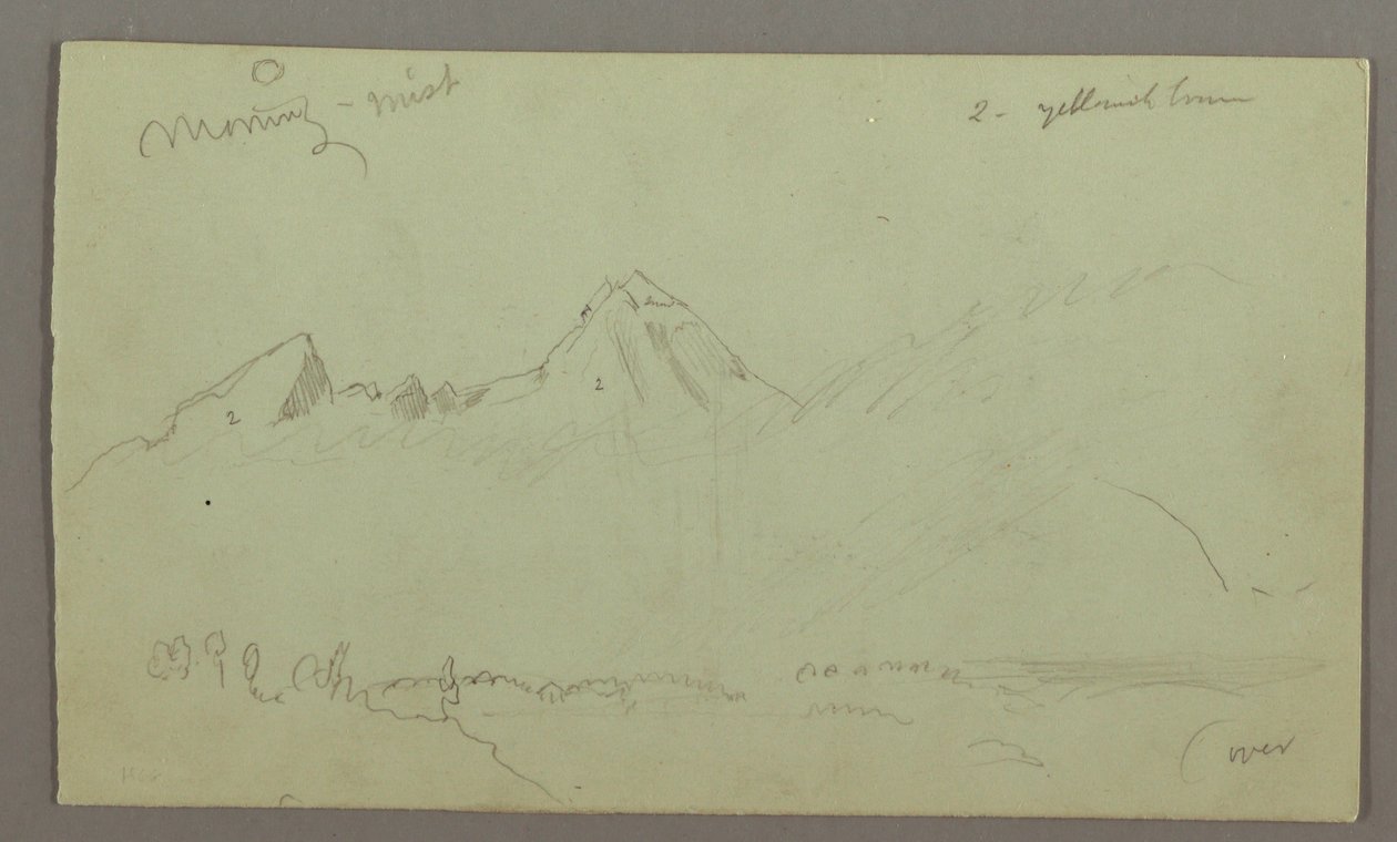 Dibujo, Picos de montaña, posiblemente 1868 de Frederic Edwin Church