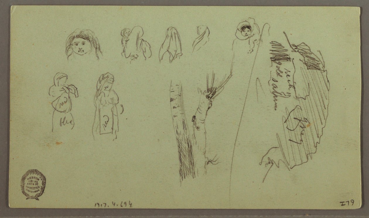 Dibujo, Cordillera, Estudios de figuras, posiblemente mayo de 1868 de Frederic Edwin Church