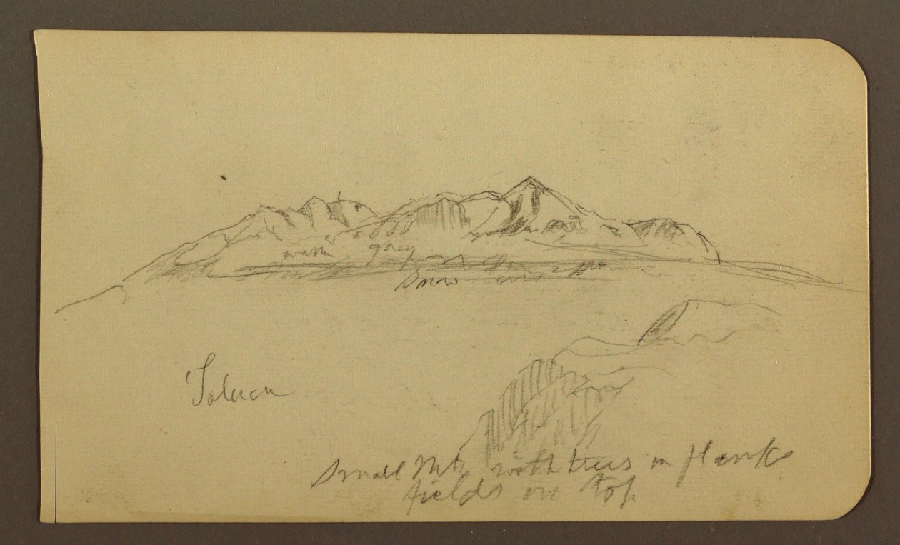 Dibujo, Sierra, Toluca; Verso: Sierra, Toluca, 7 de enero de 1885 de Frederic Edwin Church