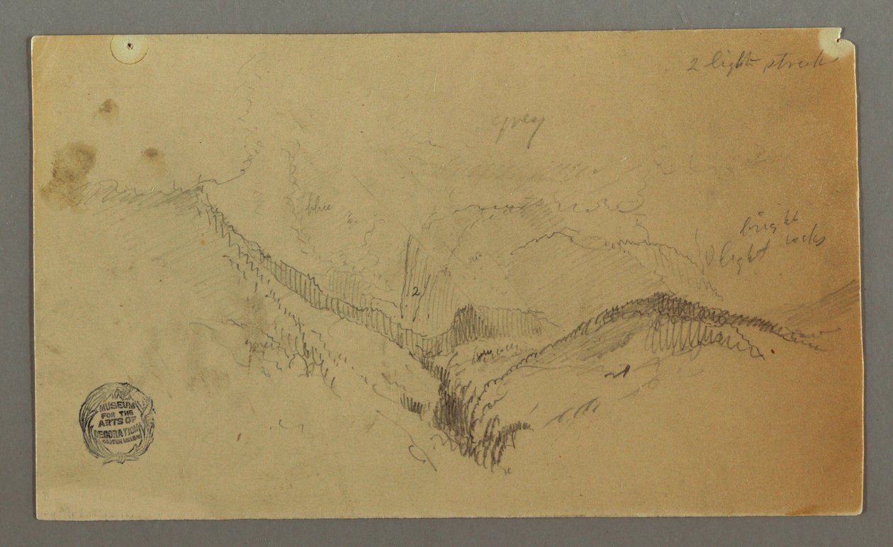 Dibujo, Estudio de montaña, posiblemente 1868 de Frederic Edwin Church