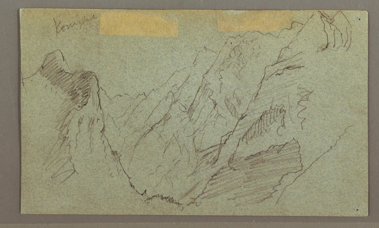 Dibujo, Valle montañoso, posiblemente 1868 de Frederic Edwin Church