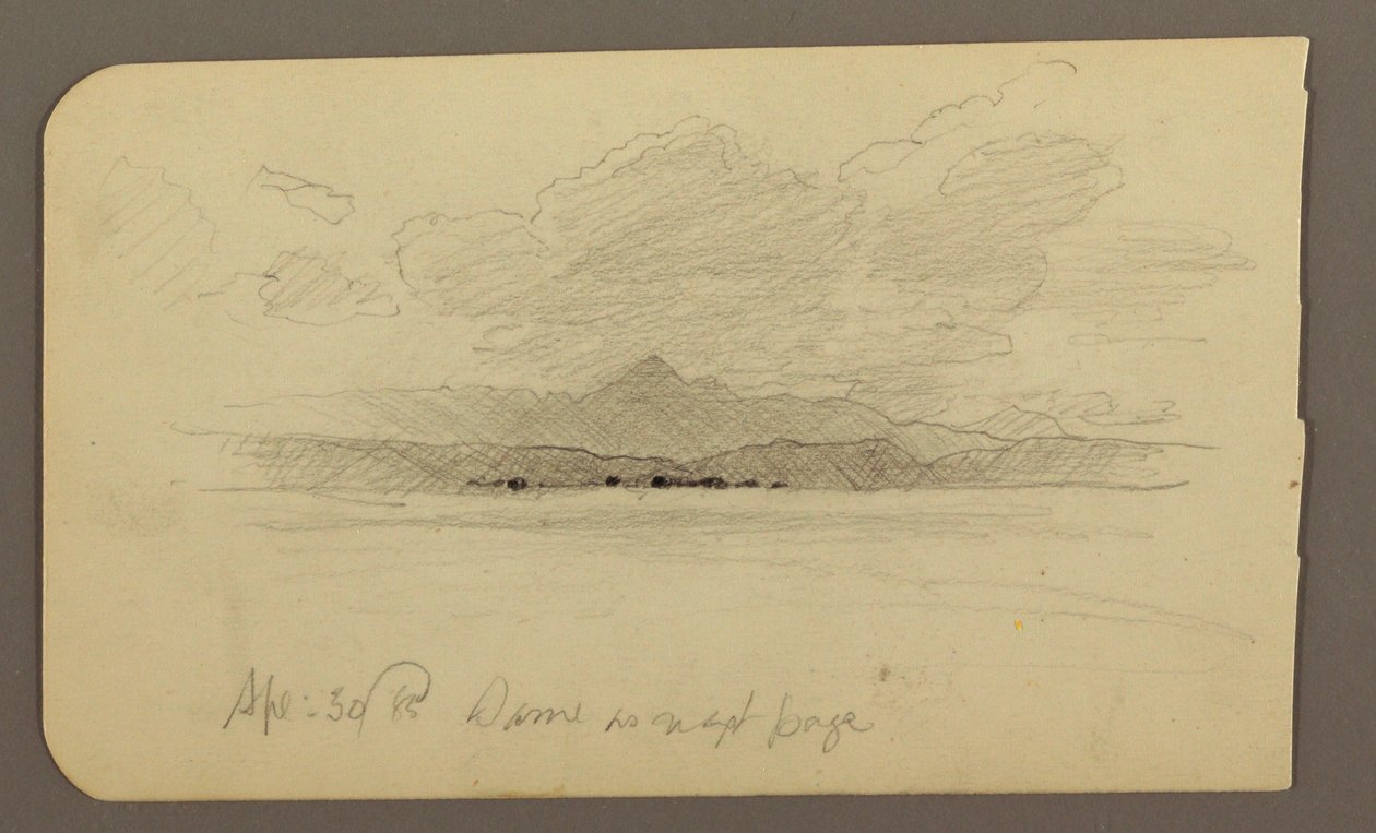 Dibujo, Paisaje de montaña, Toluca; Verso: Montaña, Toluca, 20 de abril de 1885. de Frederic Edwin Church