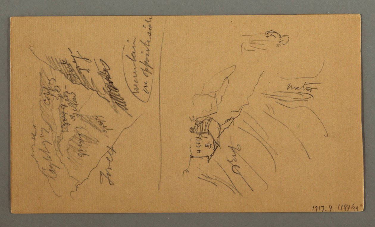 Dibujo, Montañas del Valais, Alpes Peninos, agosto de 1868 de Frederic Edwin Church