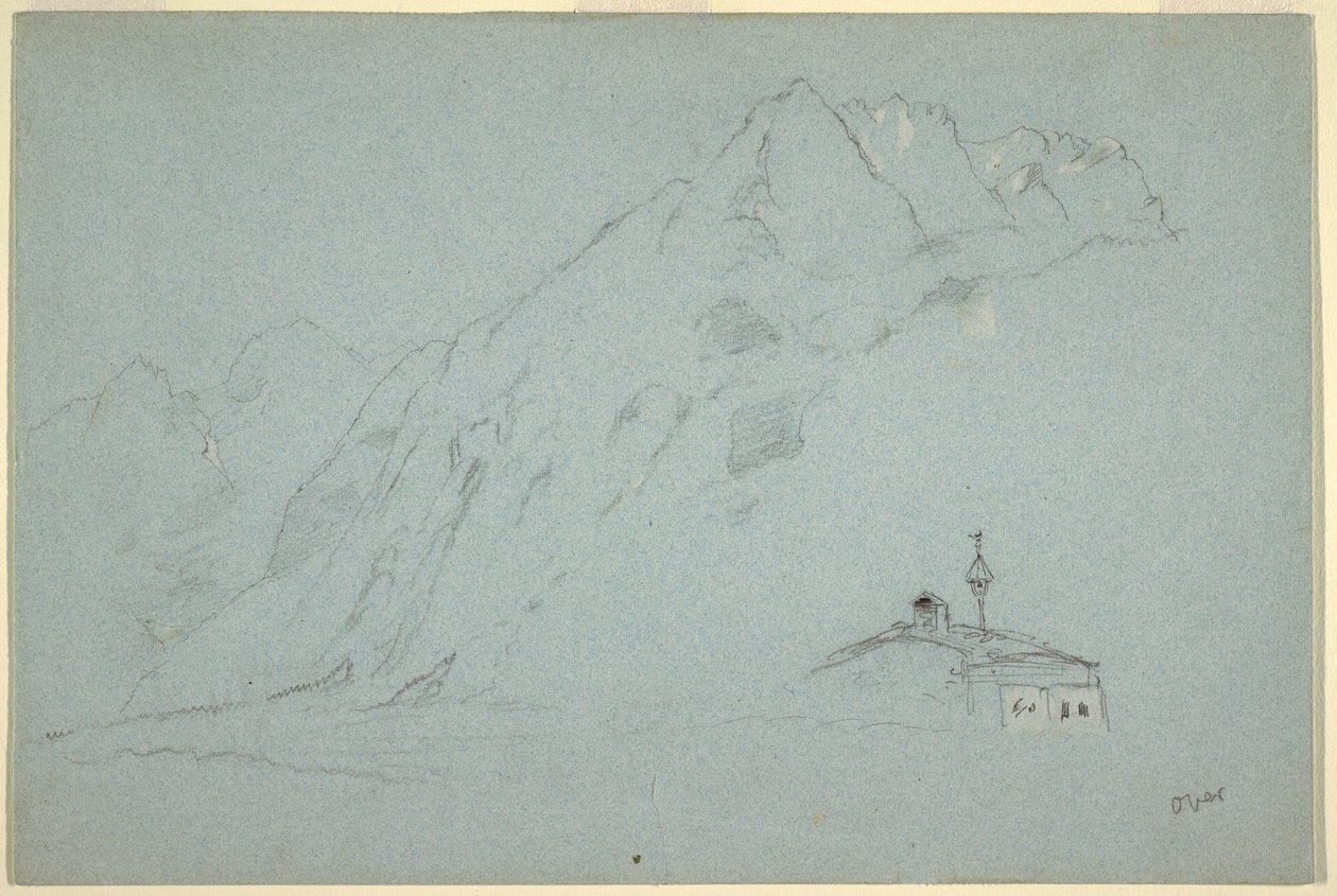 Dibujo, Montañas cerca de Abtenau. Salzkammergut, 5 de agosto de 1868 de Frederic Edwin Church