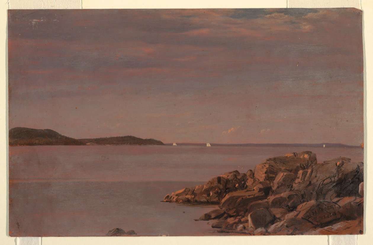Dibujo, Isla del Monte Desierto, costa de Maine, 1850 de Frederic Edwin Church