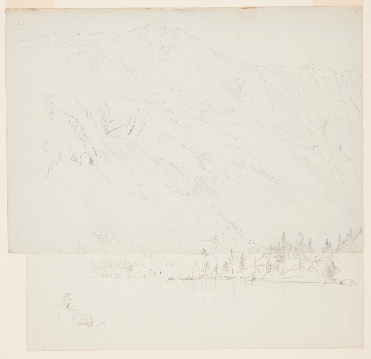 Dibujo, Monte Katadhin, Maine, 1870-78 de Frederic Edwin Church