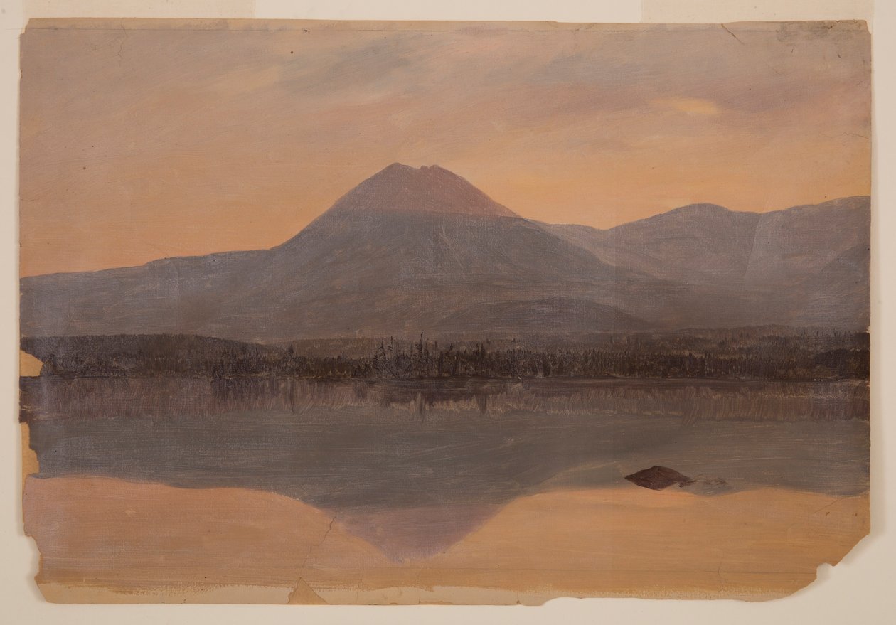 Dibujo, Mt. Katahdin desde el lago Katahdin, 1860-70 de Frederic Edwin Church