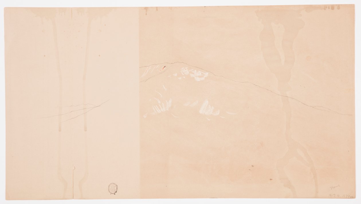 Dibujo, Monte Katahdin desde el sureste; reverso: Monte Katadhin, 1876-78 de Frederic Edwin Church