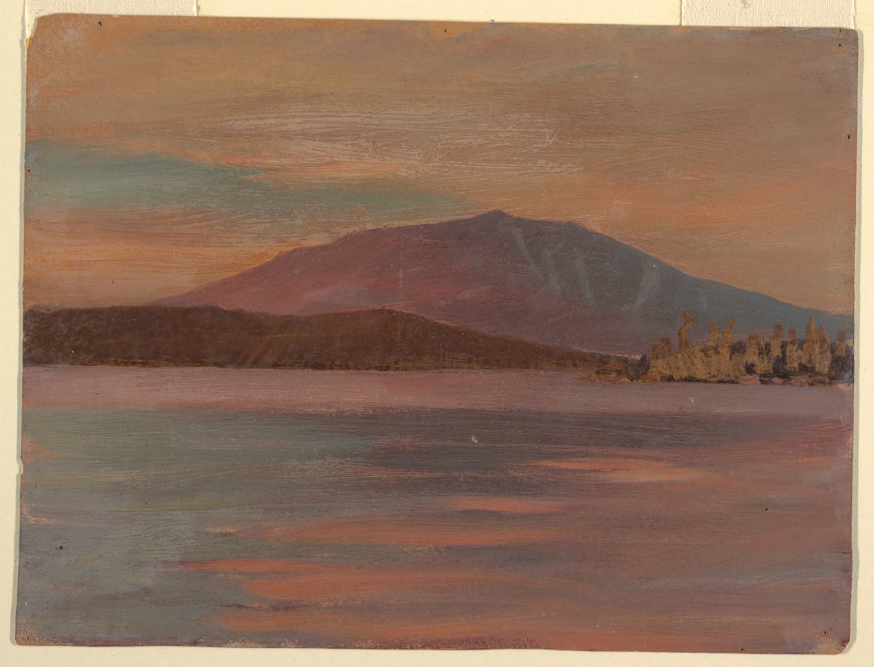 Dibujo, Monte Katahdin desde Togue Pond, 1877 de Frederic Edwin Church