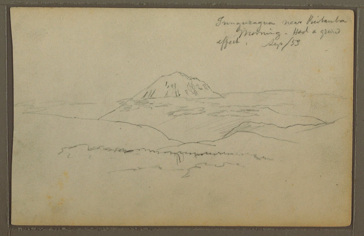 Dibujo, Monte Tunguragua, Riobamba, Ecuador, septiembre de 1853 de Frederic Edwin Church