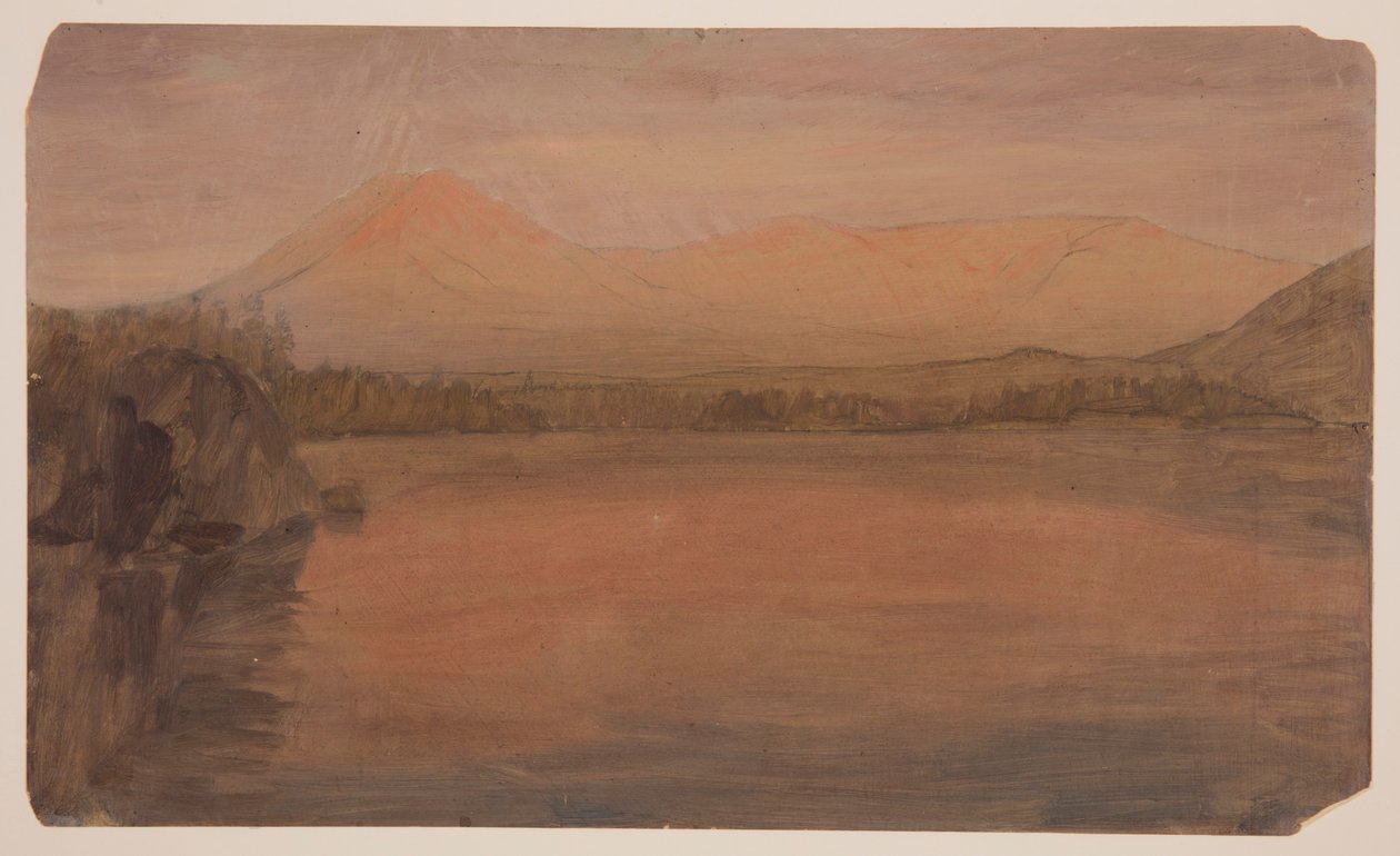 Dibujo, Mts. Katahdin y Turner desde el lago Katahdin, 1860-78 de Frederic Edwin Church