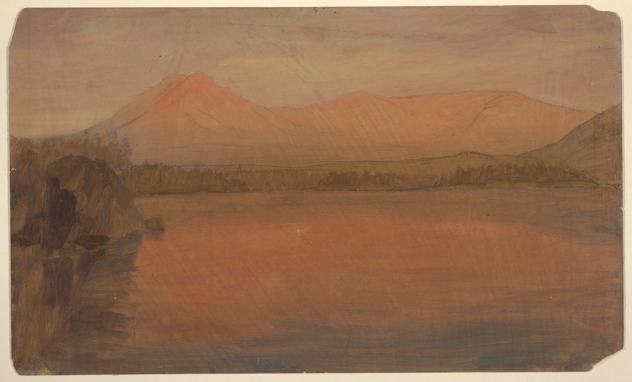 Dibujo, Mts. Katahdin y Turner desde el lago Katahdin, 1860-78 de Frederic Edwin Church