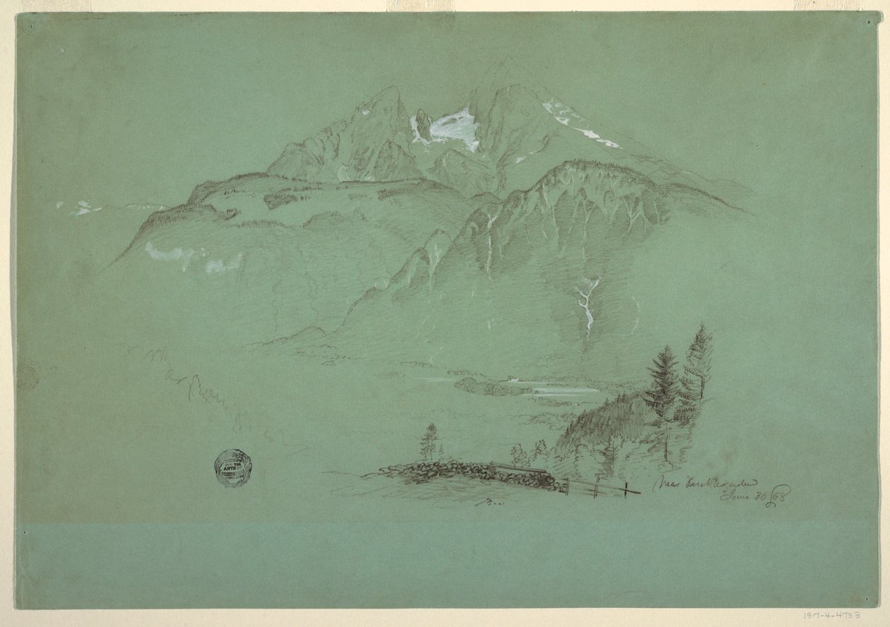 Dibujo, cerca de Berchtesgaden, Baviera, 30 de junio de 1868 de Frederic Edwin Church