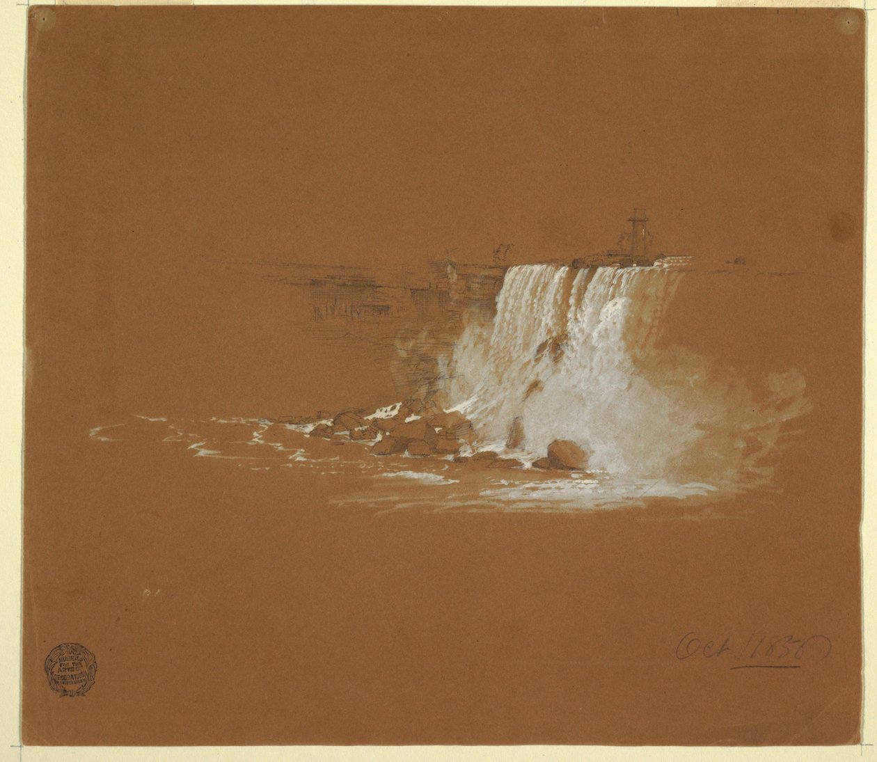 Dibujo, Cataratas del Niágara, octubre de 1856 de Frederic Edwin Church