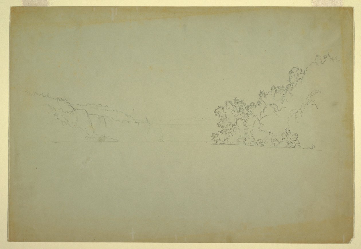 Dibujo, Cataratas del Niágara desde el noroeste, 1856 de Frederic Edwin Church