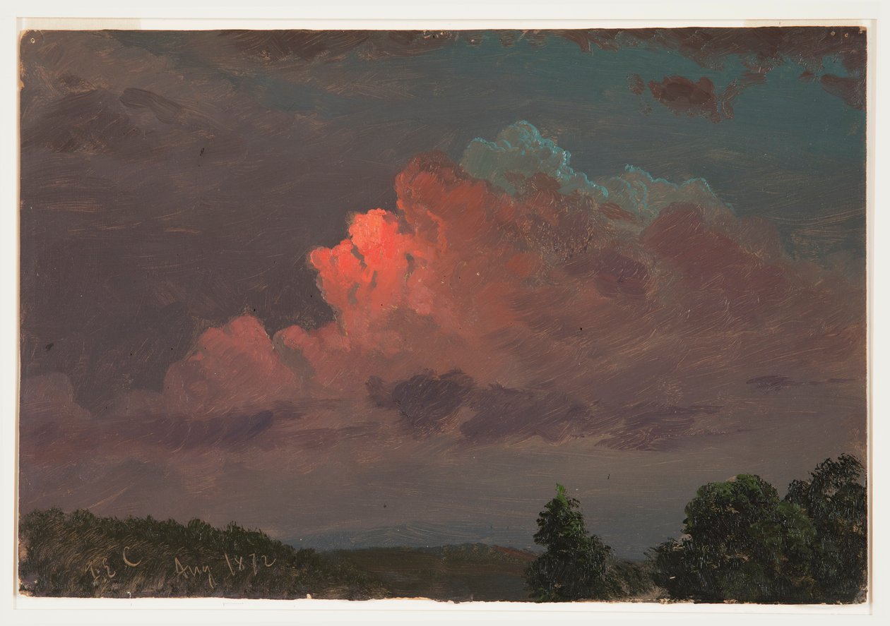 Dibujo, Anochecer cerca de Olana, agosto de 1872 de Frederic Edwin Church