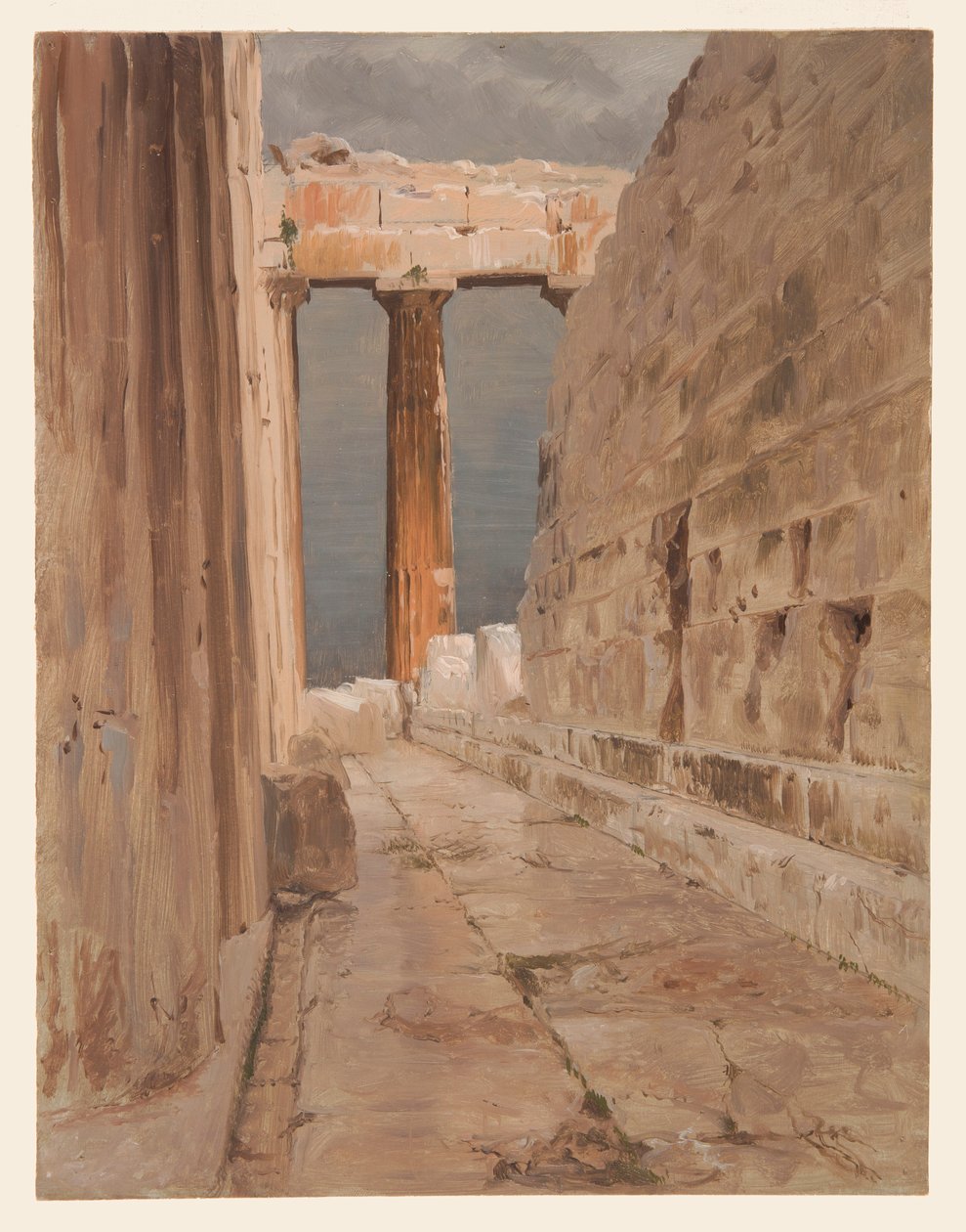 Dibujo, Peristilo norte del Partenón, Atenas, 1869 de Frederic Edwin Church