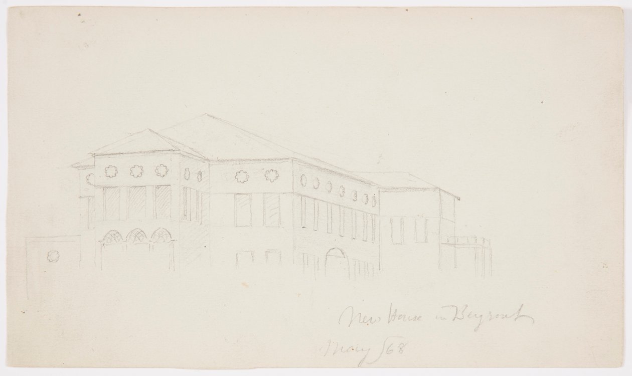 Dibujo, Casa antigua, Beirut, 1868 de Frederic Edwin Church