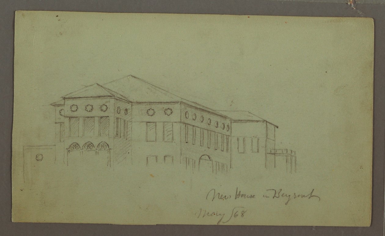 Dibujo, Casa antigua, Beirut, 1868 de Frederic Edwin Church