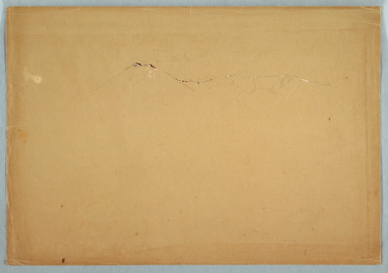 Dibujo, Contorno del monte Katahdin, Maine, ca. 1856-60 de Frederic Edwin Church