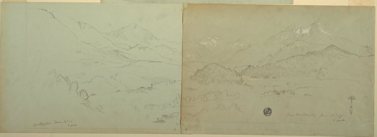 Dibujo, Vista panorámica de Unter-Schönau, 1868 de Frederic Edwin Church