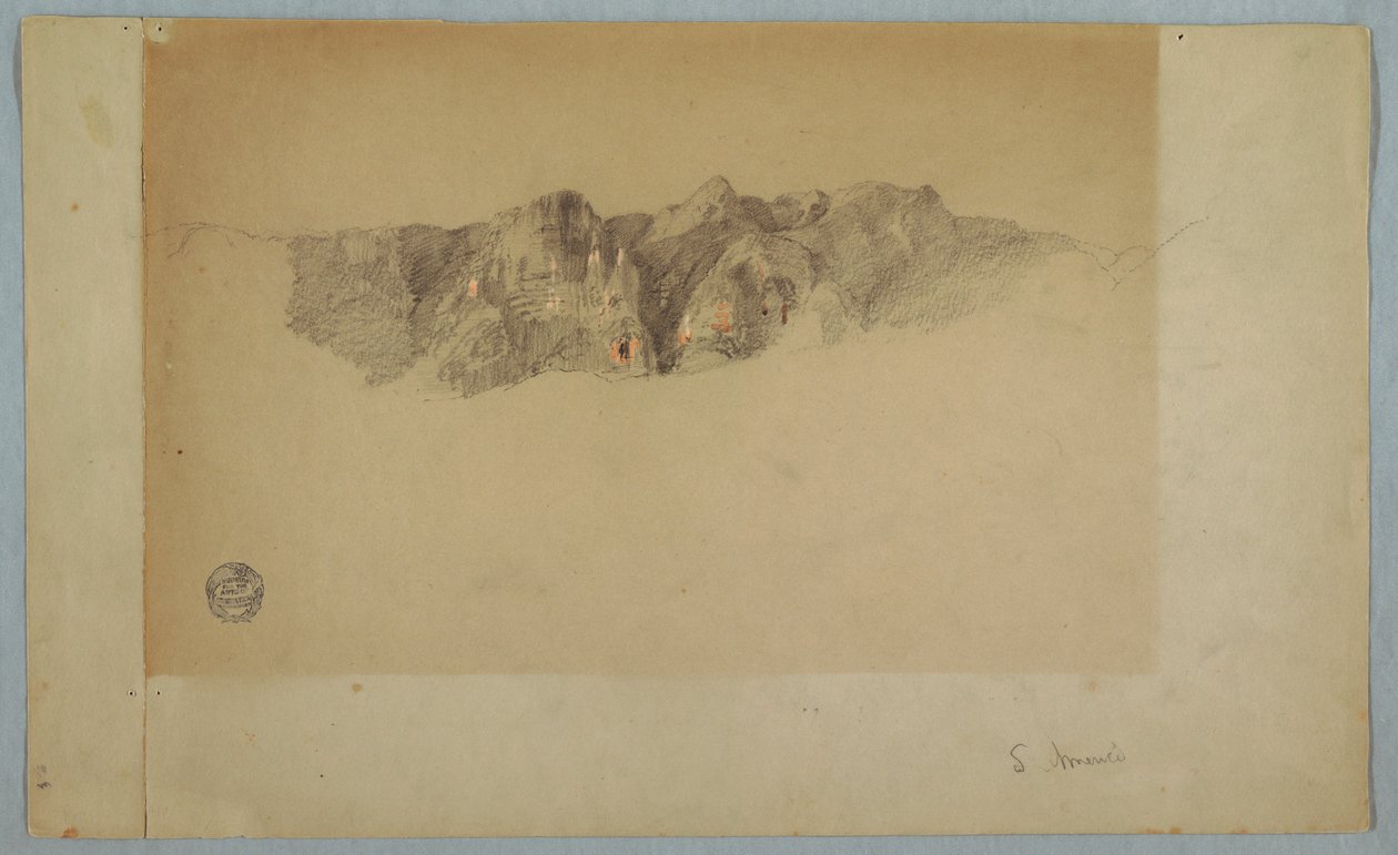 Dibujo, Parte de una cadena montañosa, probablemente Ecuador o Colombia, 1853 o 1857 de Frederic Edwin Church