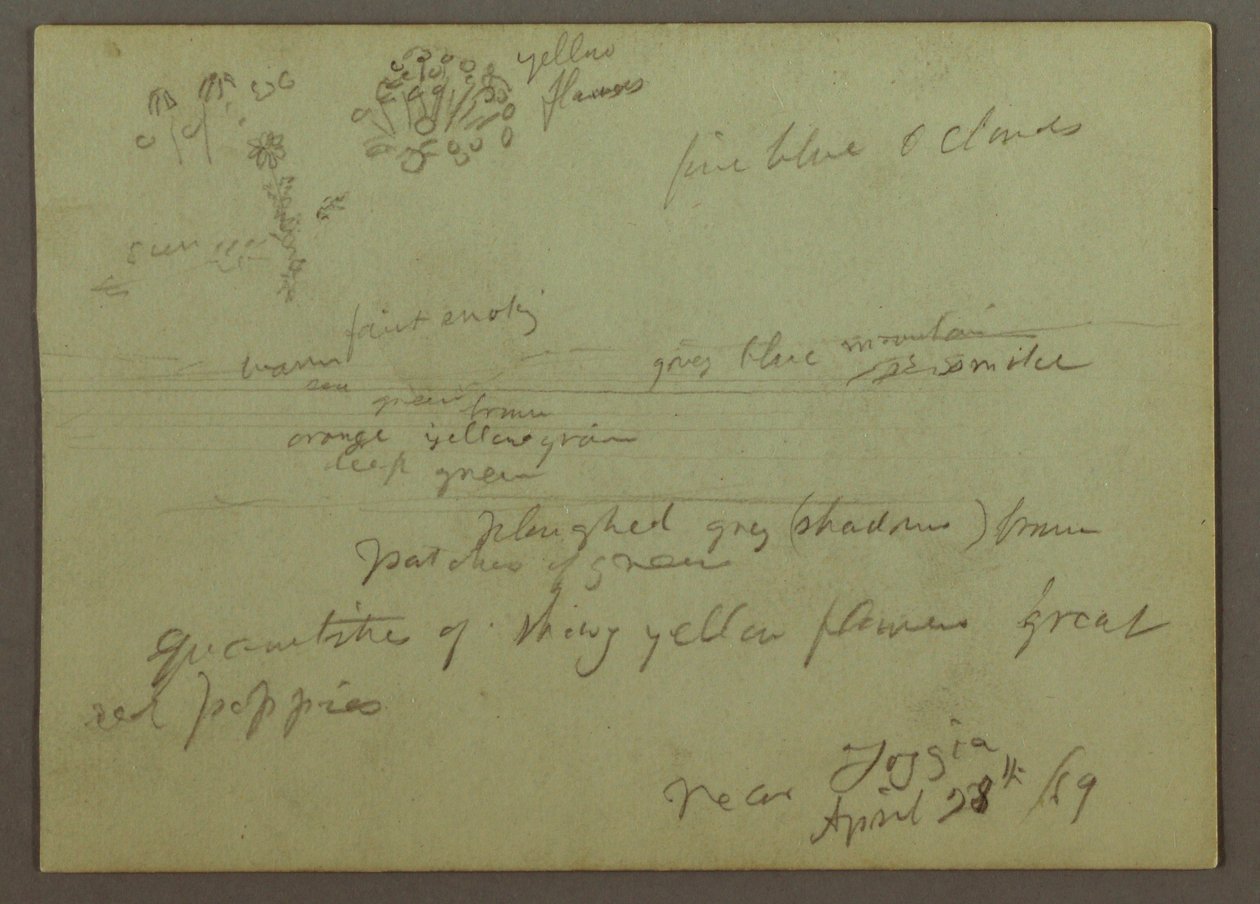 Dibujo, Estudio de plantas y paisajes, 28 de abril de 1869 de Frederic Edwin Church