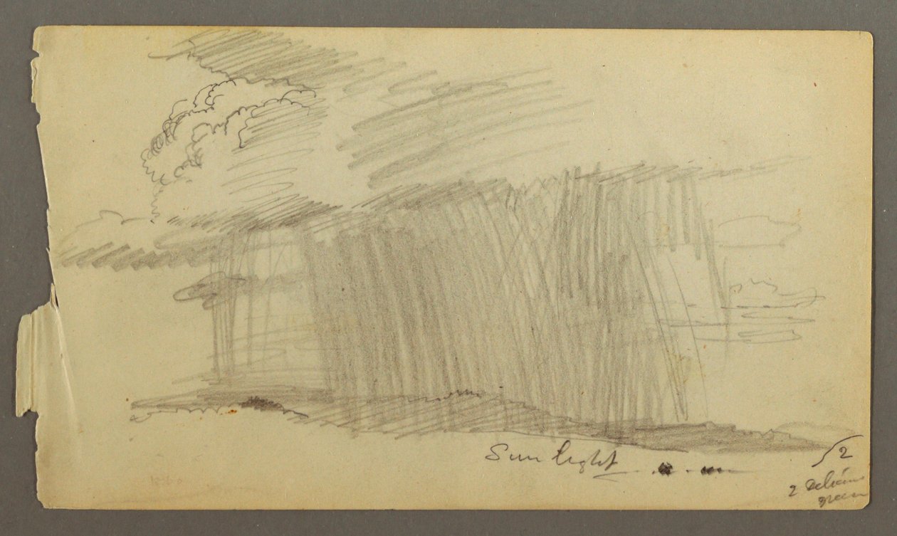 Dibujo, Lluvia y sol (Maine ), posiblemente 1860 de Frederic Edwin Church