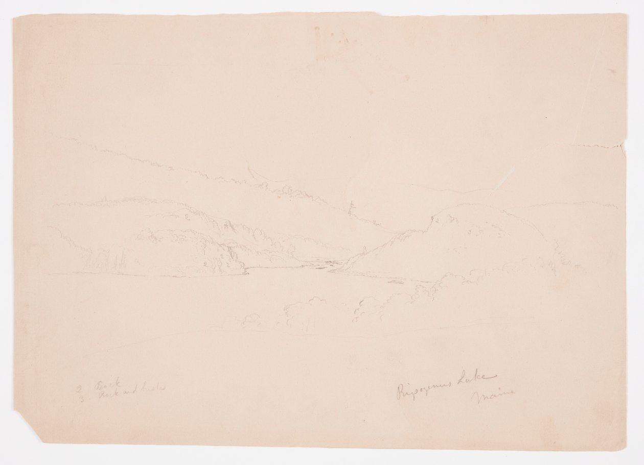 Dibujo, Lago Ripogenus, ca. 1855 de Frederic Edwin Church