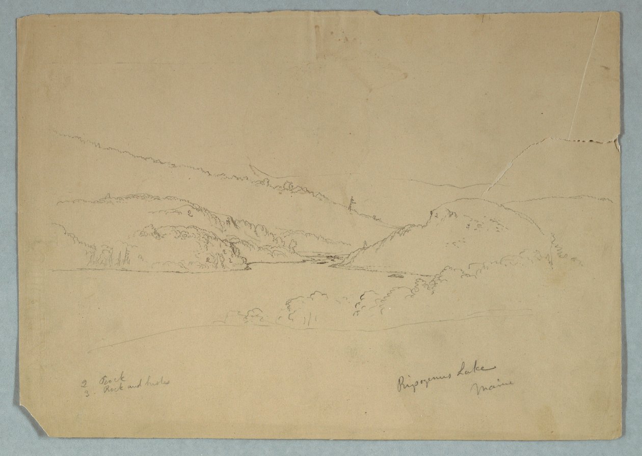 Dibujo, Lago Ripogenus, ca. 1855 de Frederic Edwin Church