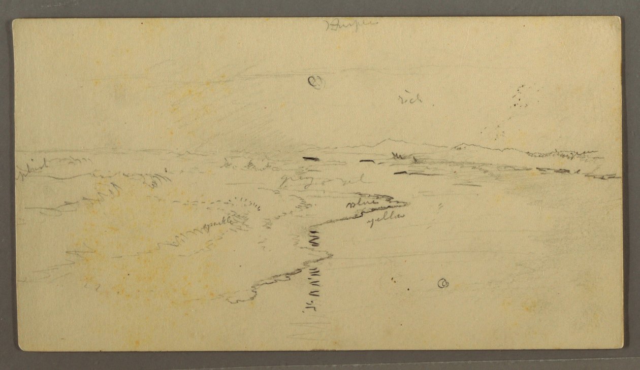 Dibujo, río, luna reflejada, 14 de junio de 1870 de Frederic Edwin Church