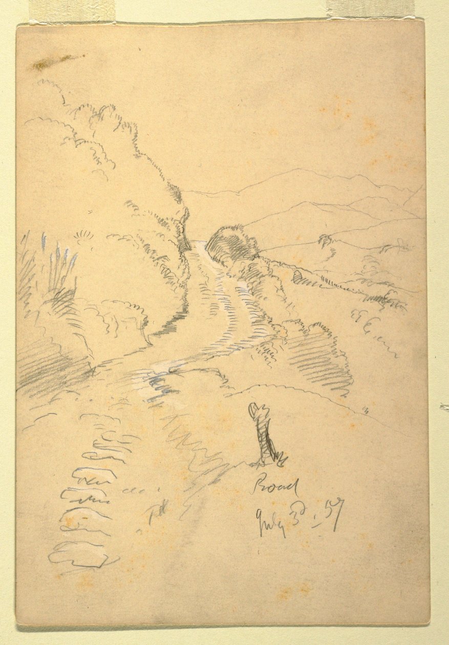 Dibujo, Carretera en Ecuador, 3 de julio de 1857 de Frederic Edwin Church