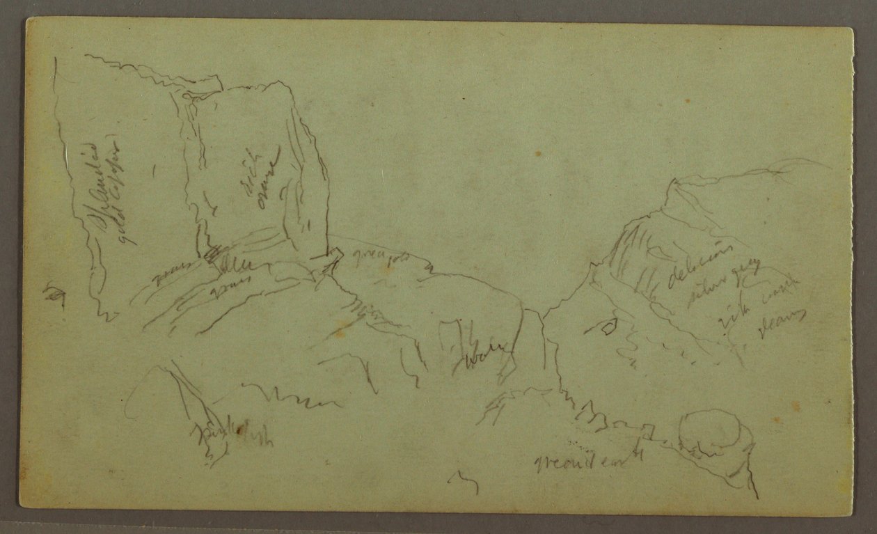 Dibujo, Cumbres de las Montañas Rocosas, posiblemente 1868 de Frederic Edwin Church