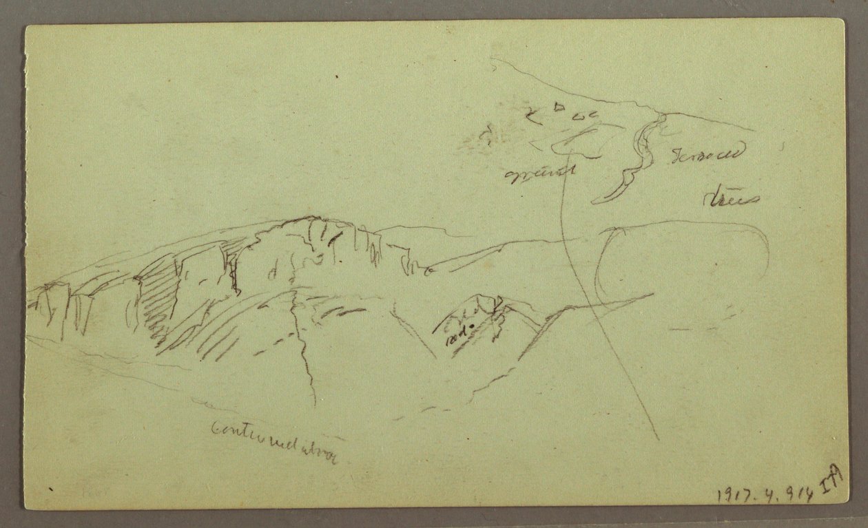 Dibujo, Cumbres de las Montañas Rocosas, posiblemente 1868 de Frederic Edwin Church