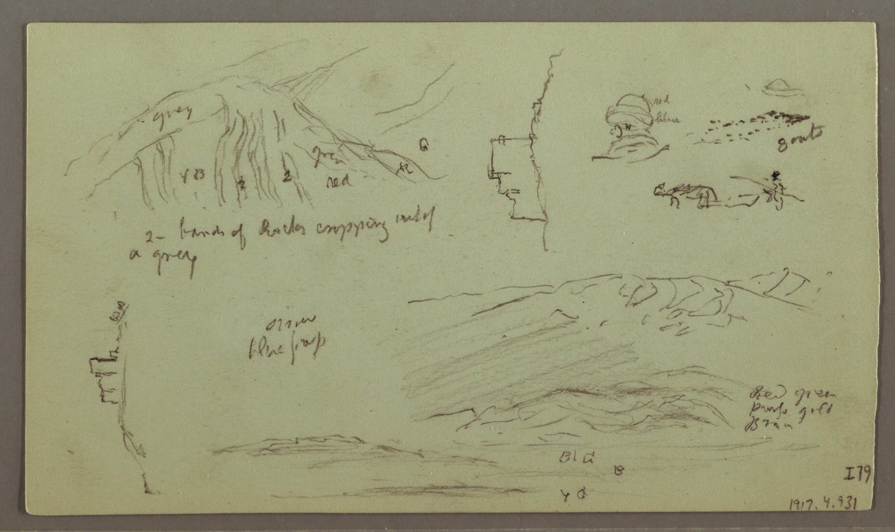Dibujo, Ruinas, Estudio de figura, 27 de abril de 1868 de Frederic Edwin Church