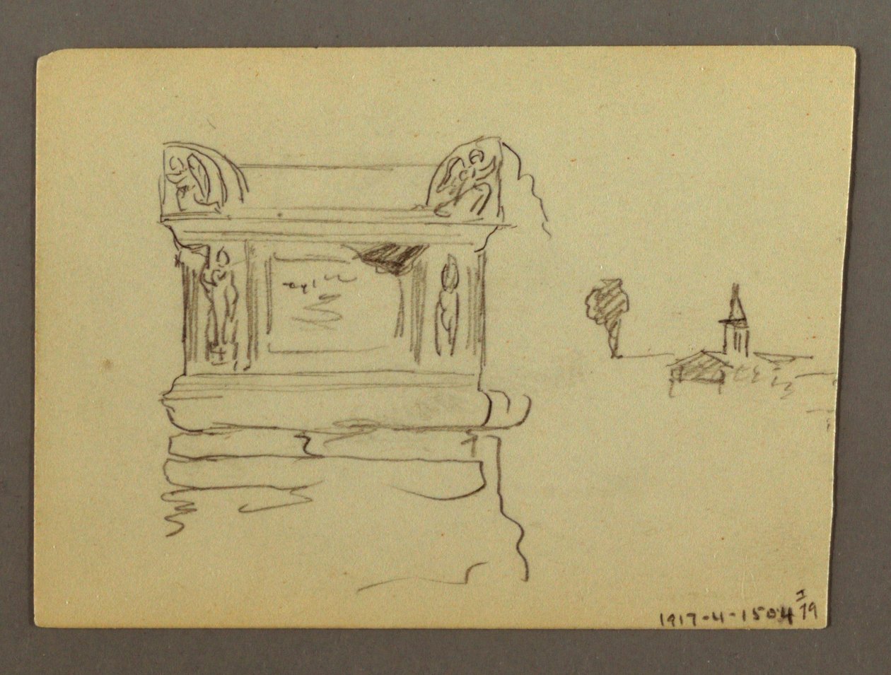 Dibujo, Sarcófago, posiblemente 1868-69 de Frederic Edwin Church