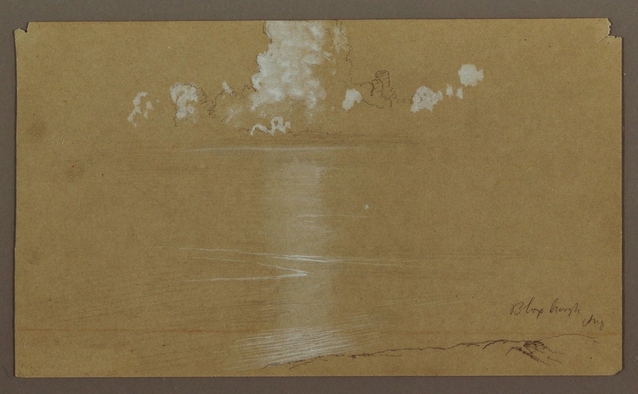 Dibujo, Paisaje marino, Bloxburgh; reverso: Colinas y mar, agosto de 1865 de Frederic Edwin Church