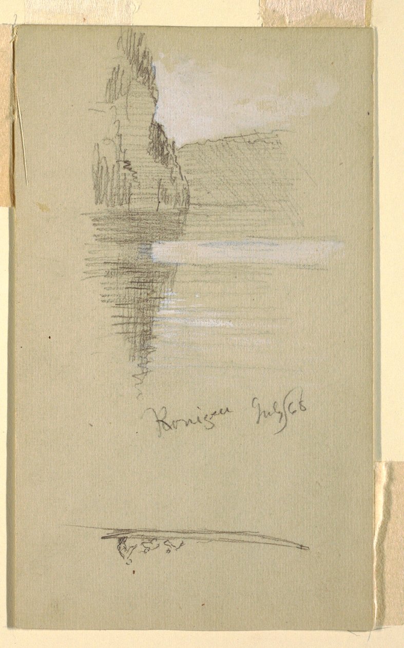 Dibujo, Orilla, Königssee cerca de Berchtesgaden Baviera, julio de 1868 de Frederic Edwin Church