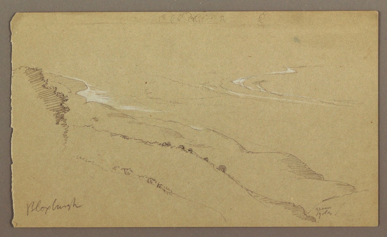 Dibujo, Costa y mar, "Bloxburgh", agosto de 1865 de Frederic Edwin Church