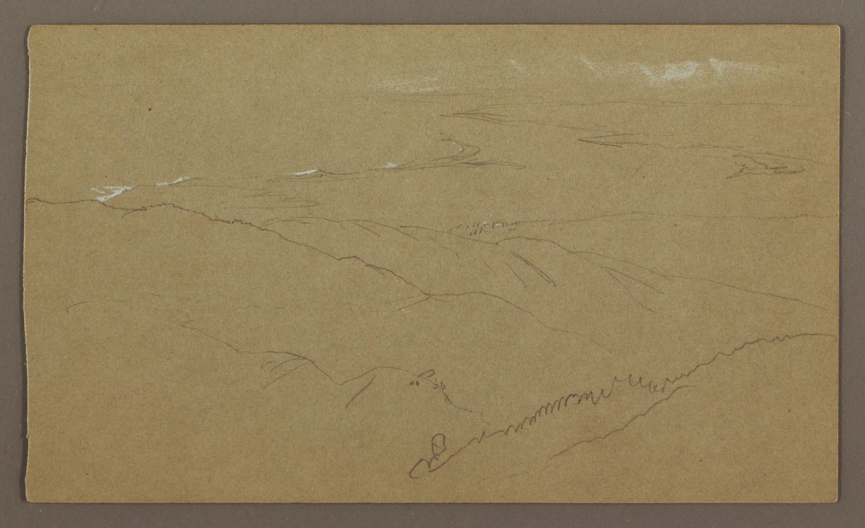 Dibujo, Costa y mar, "Bloxburgh", agosto de 1865 de Frederic Edwin Church