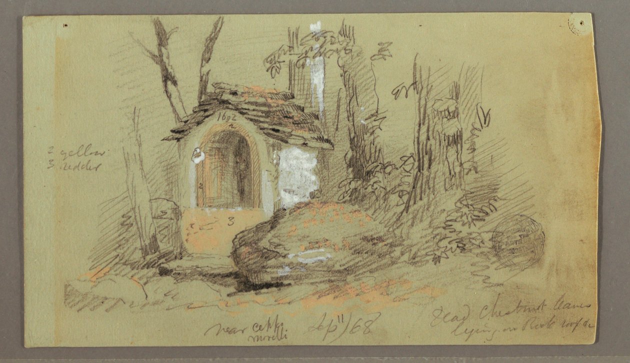 Dibujo, Santuario en el bosque, septiembre de 1868 de Frederic Edwin Church