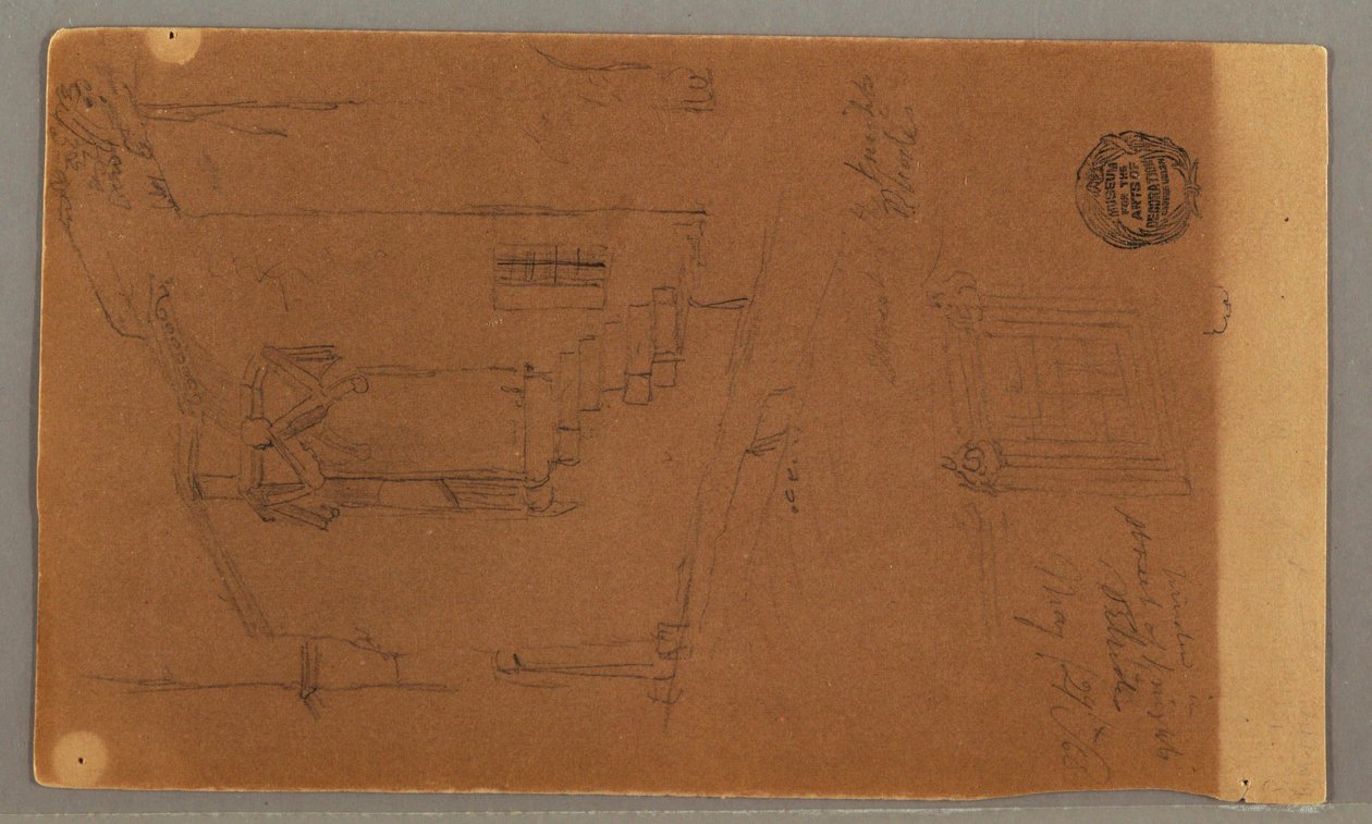 Dibujo, Vista lateral del edificio, ventana, 29 de mayo de 1868 de Frederic Edwin Church