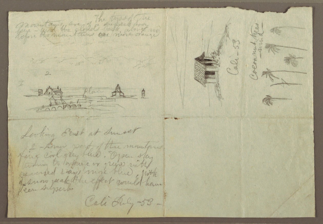 Dibujo, Bocetos de Calé, Colombia, julio de 1853 de Frederic Edwin Church