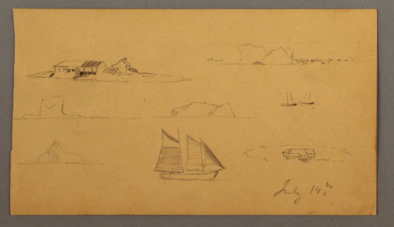 Dibujo, Bocetos del Labrador, posiblemente 14 de julio de 1859 de Frederic Edwin Church