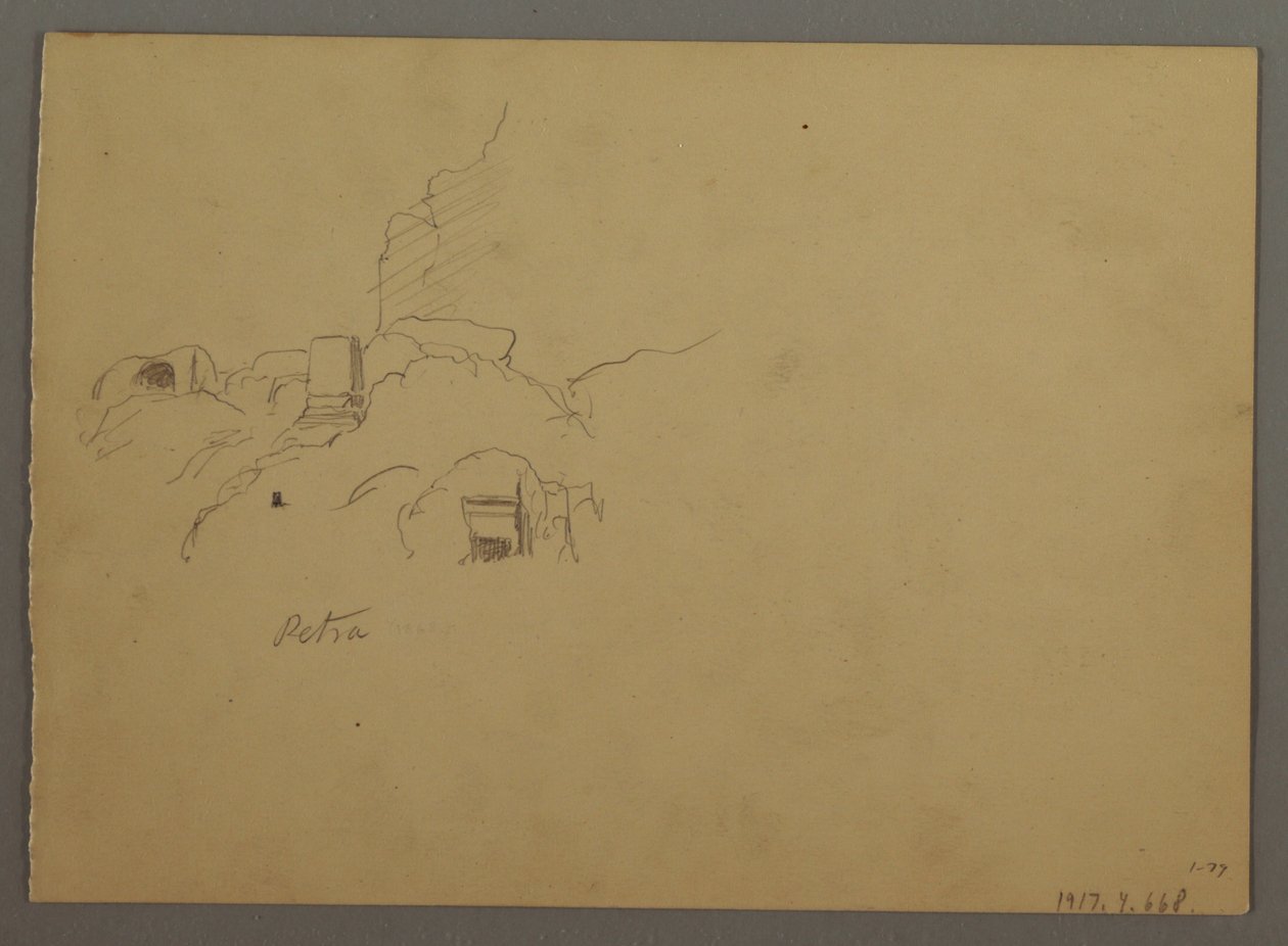 Dibujo, Bocetos de Petra, Jordania, febrero de 1868 de Frederic Edwin Church