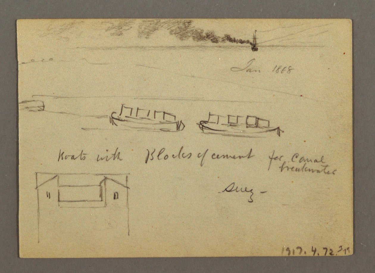 Dibujo, Bocetos de Oriente Medio, incluido el Canal de Suez, enero de 1868 de Frederic Edwin Church